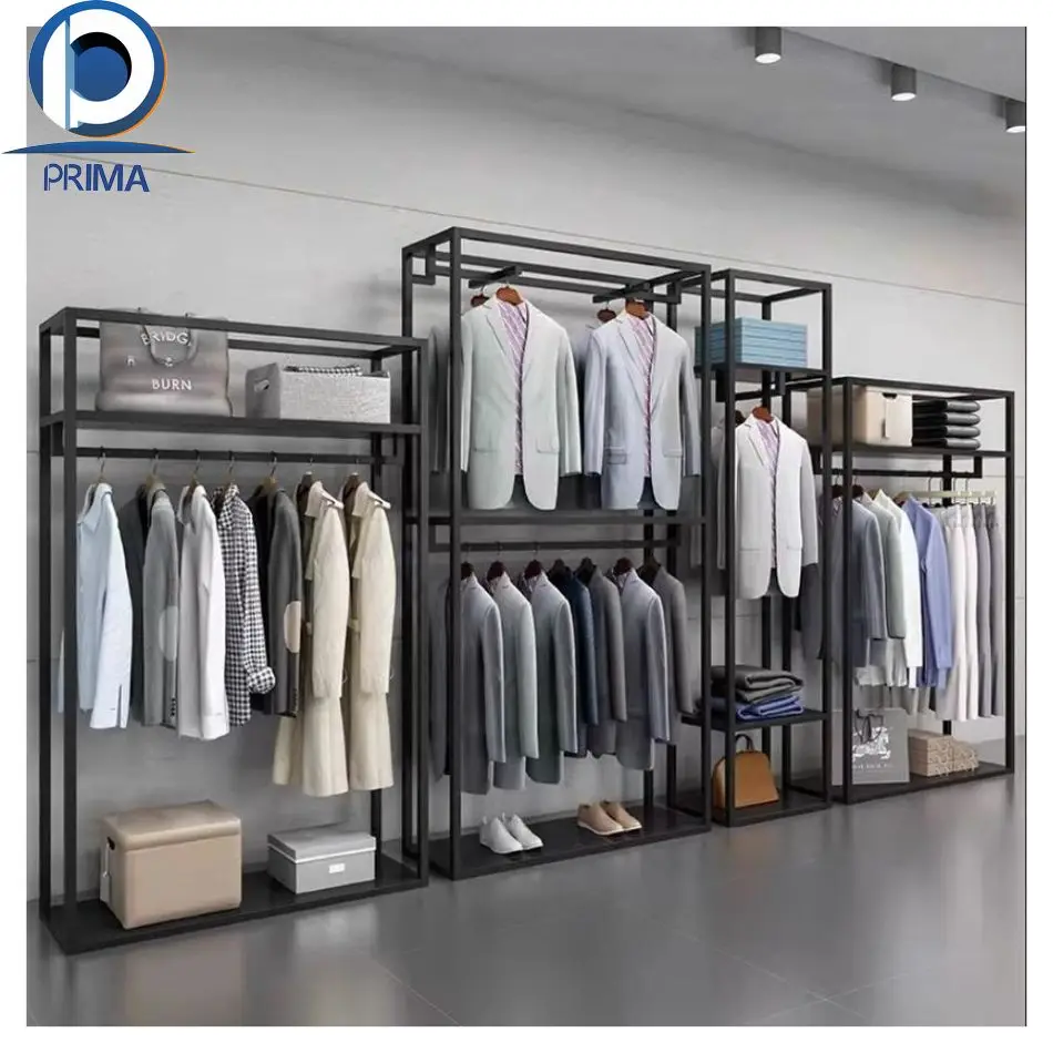 Prima Industrial Clothing Store Display Hangers  Display Showcase For Clothing Store  Mens Modern Display Units