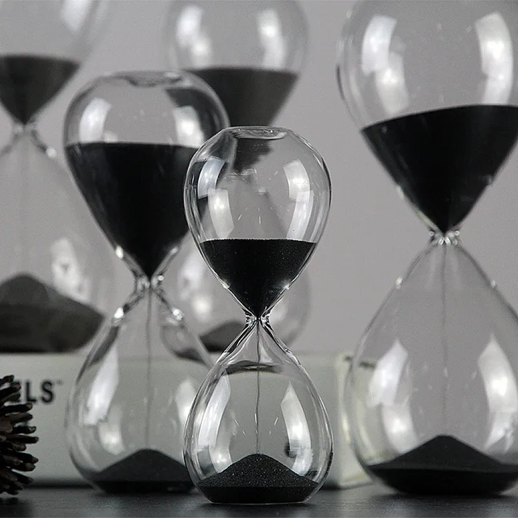 Elegant 30 minute sand timer with metal frame decoration