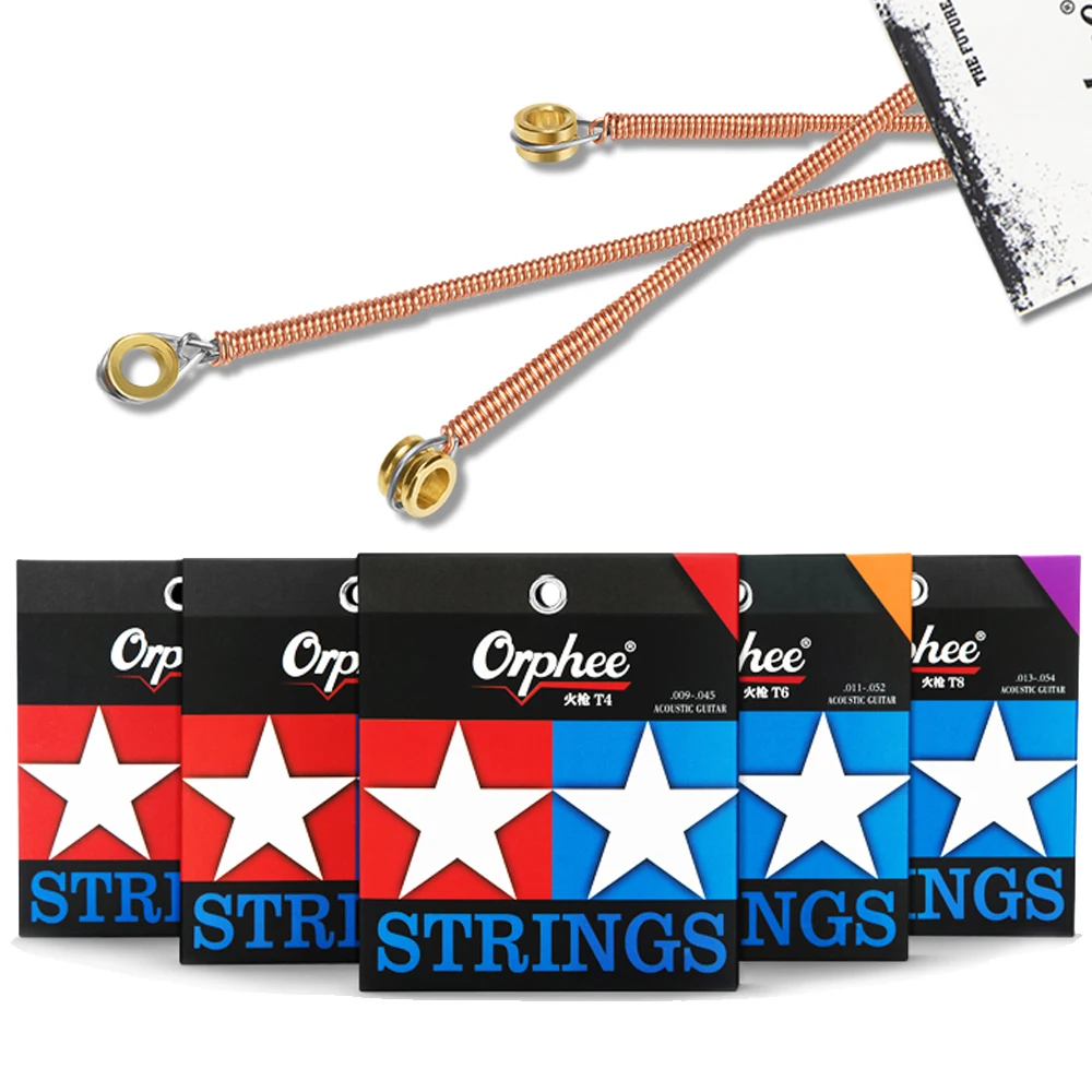 Wholesale Orphee T4 T5 T6 T7 T8 Coating Guitar Phosphor String Nano Acoustic Guitar Strings