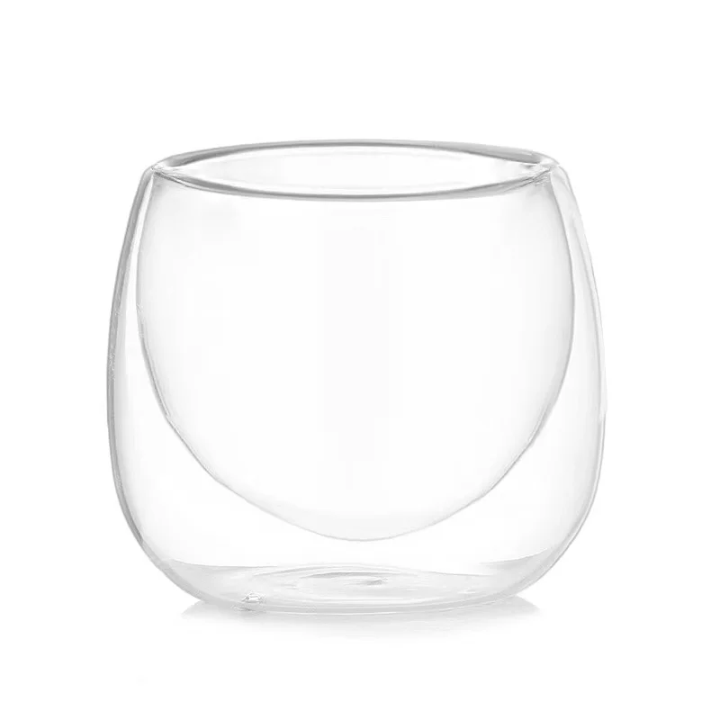 Cheap Factory Price Japanese style double wall mugs high borosilicate coffee tea double wall glass cup drink
