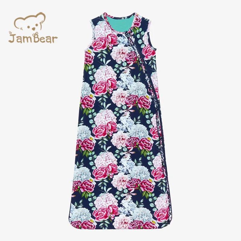Детский спальный мешок без рукавов с оборками JamBear, экологически чистый бамбуковый мягкий спальный мешок на молнии для малышей