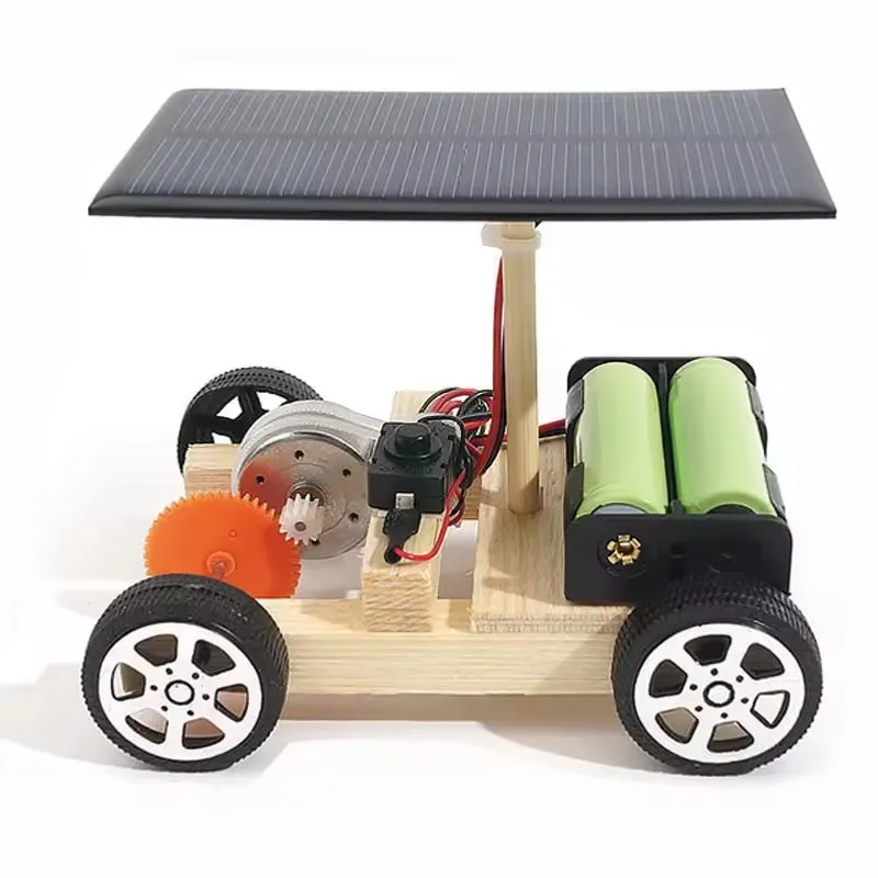 3D learning toys wooden school kids science project electric powered solar panel car Steam STEM toy DIY for Kids