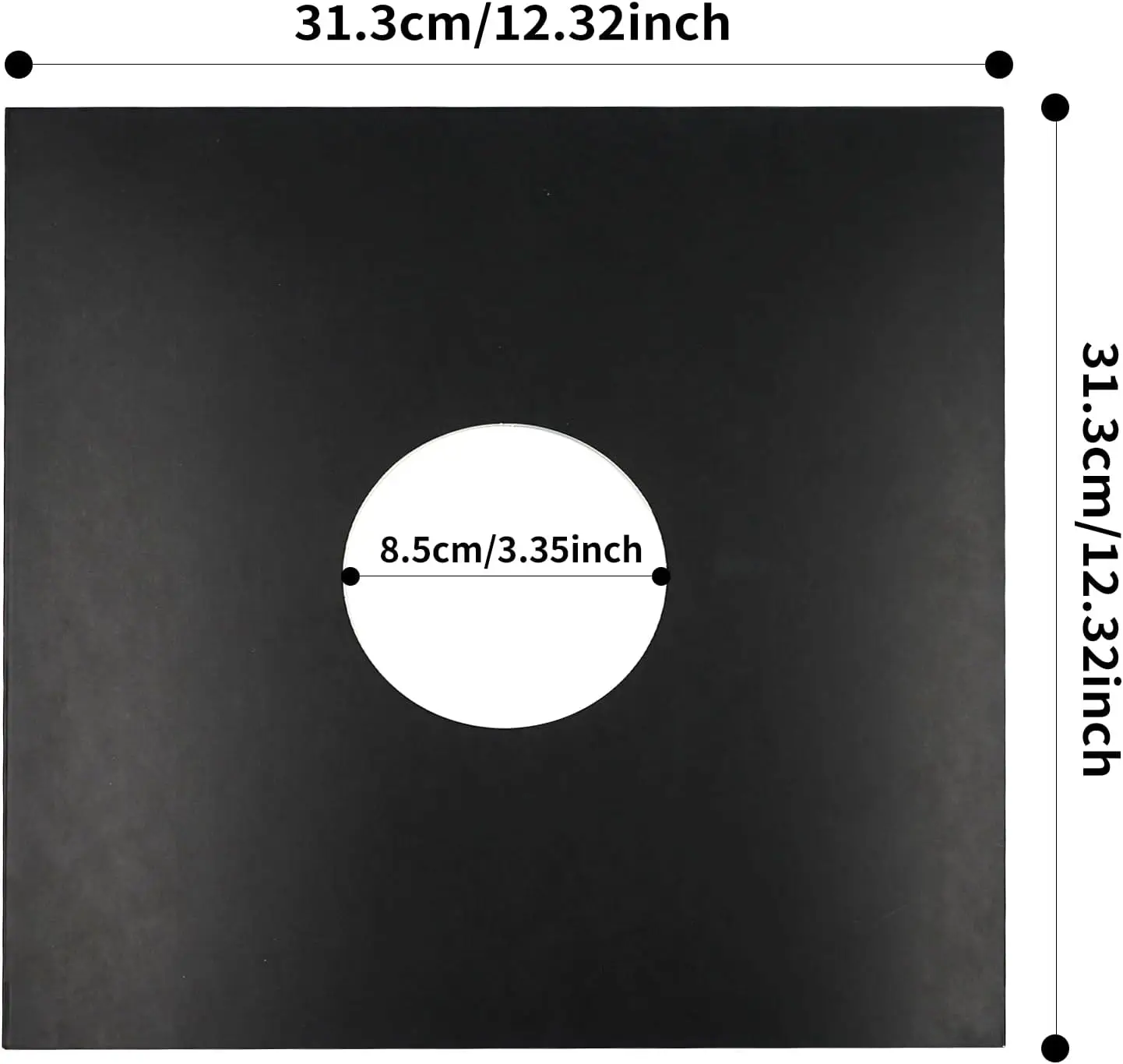Black  Vinyl Record Sleeves 33 Rpm Record Inner Sleeves DIY Vinyl Covers Outer Album Jackets Blank Record Paper