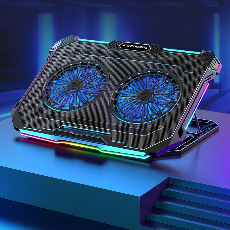 Laptop Stand Cooler Laptop Cooling Pad 2 USB Port Air-cooled Double Fans 1800+/-10%RPM Plastic 415*293*26.5mm