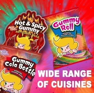 Spicy Flavored Gummy Candies, Chili Powder Covered Gummies Mexican Snacks and Candy