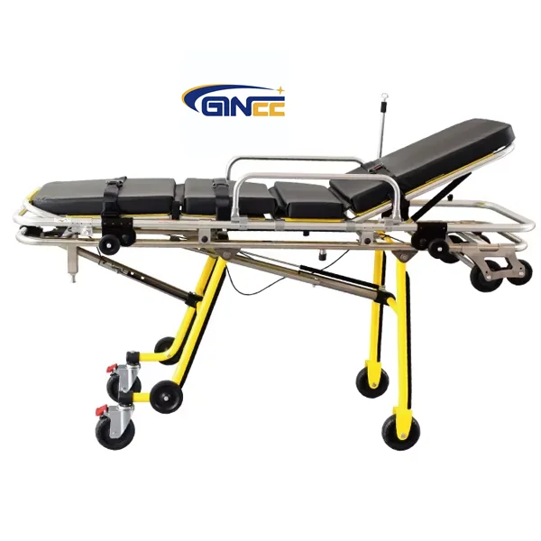 Ginee Medical Hydraulic Ambulance Emergency Stretcher Cart Patient Transport Trolley For Hospital
