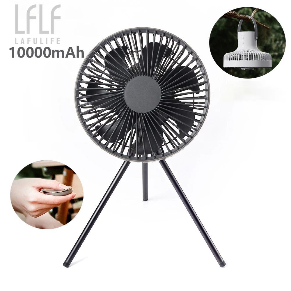 10000mAh Rechargeable Camping Fan with Night Light Nature Hike Usb Fan Circulator Camping Remote Control Wireless Ceiling Fan