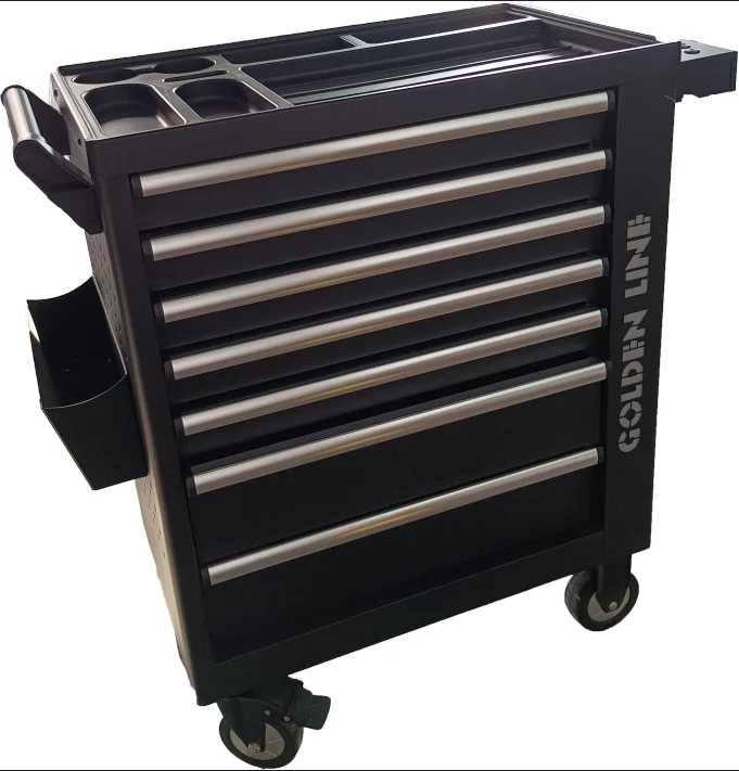 GL3307-IS Rolling Tool Cabinet Garage Tool Trolley With Bluetooth Speak And Auto-lifting Board