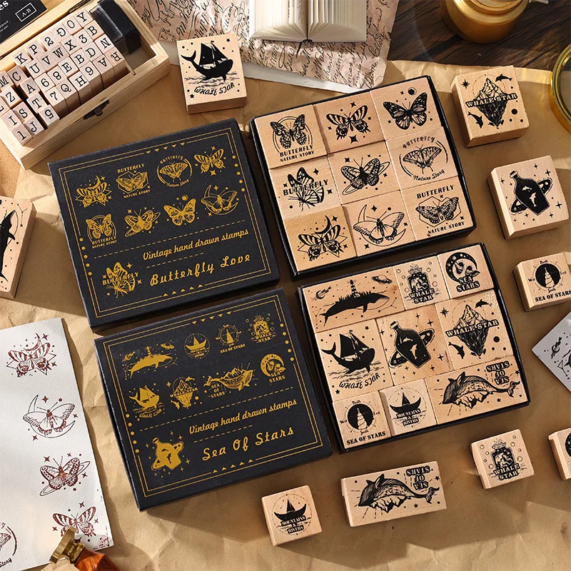 Eco-Friendly Custom Personalized Scrapbooking Rubber Wood Stamp Set Printing & Stamping Decorative