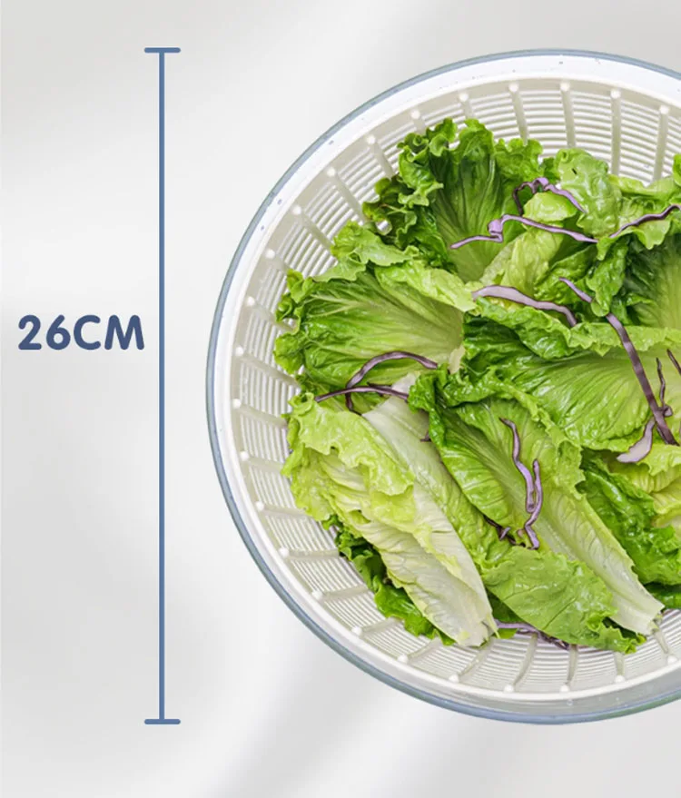 New Kitchen Utensils 6L Large Volume Manual Salad Spinner Plastic Crisper Strainer Vegetable Lettuce Washer And Dryer