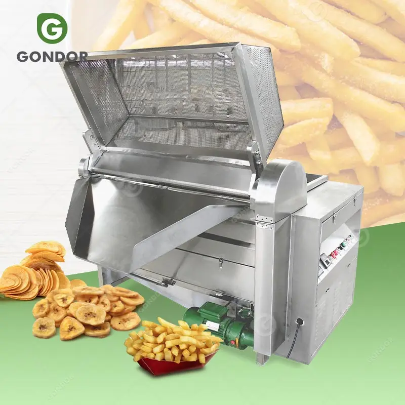 Industry Fry Mesa Freidora Electrica De Para Papas Aceite Pollo Broaster Potato Chin Chin Chip Fryer Machine