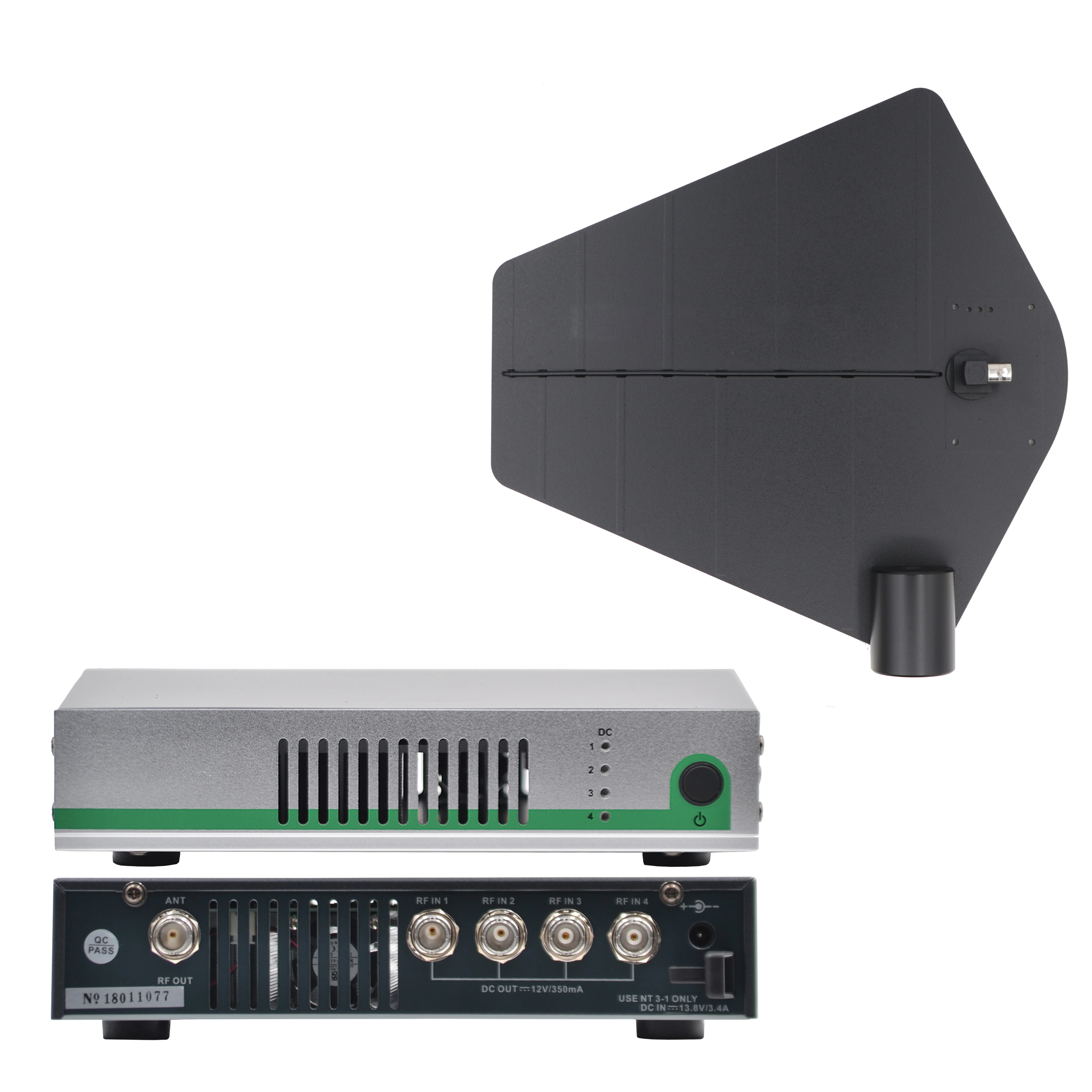 UHF wireless microphone combiner antenna system for in ear monitor stage use