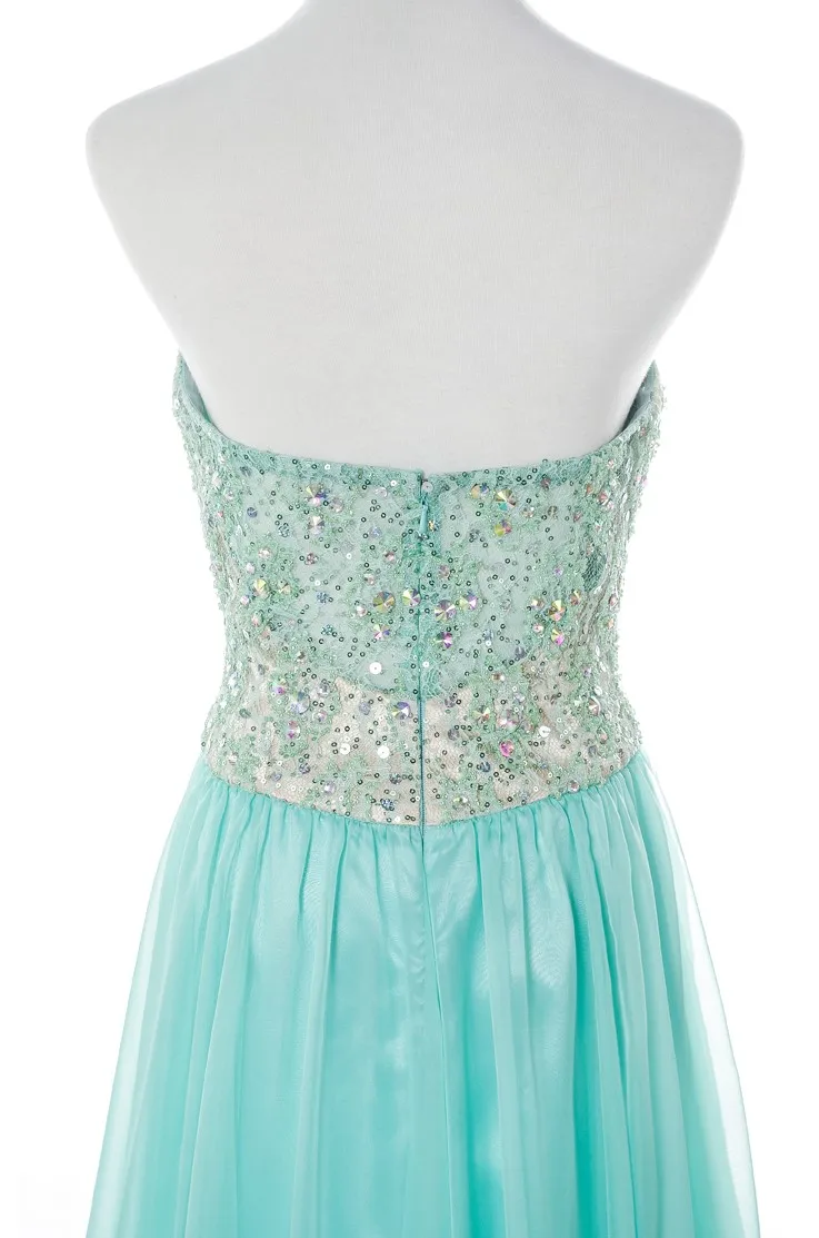 Beaded strapless a line elegant long prom gowns sexy evening dress women