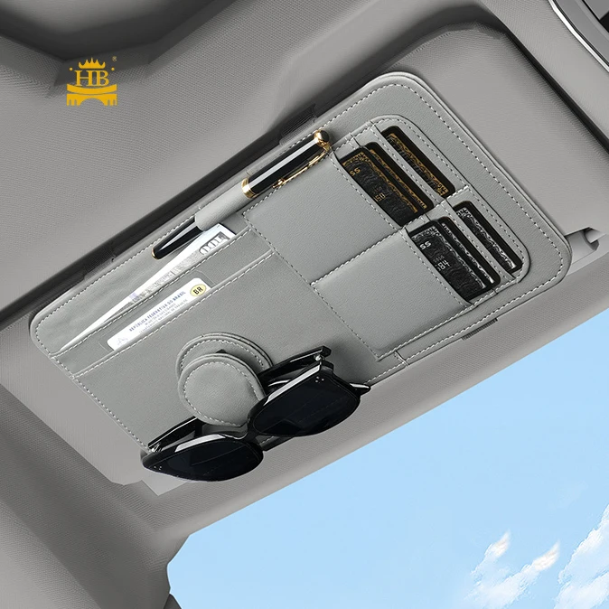 Car Sun Visor Organizer Multi-Pocket Sunglasses Clip Holder New Design