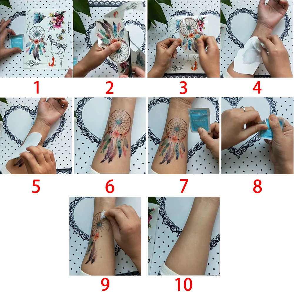 RH-001~RH-24 New waterproof disposable 3d tattoo stickers Original makeup butterfly tattoo stickers Fashion tattoo stickers