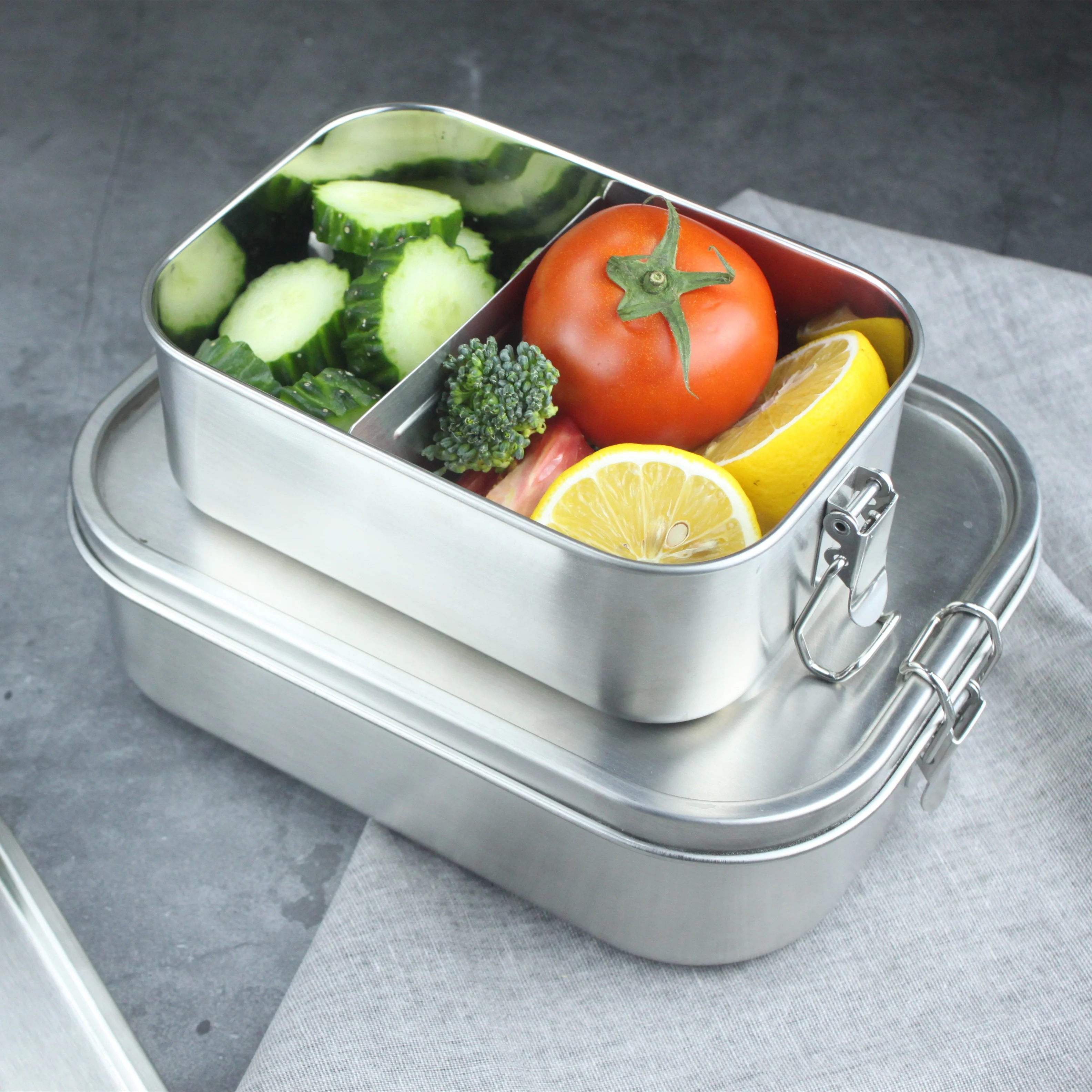 Non-Disposable Eco-Friendly Stainless Steel Lunch Box Food Storage Containers nBento Box For Kids
