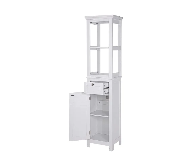 Home Bathroom Freestanding Storage Cabinet with Two Tier Open Shelves