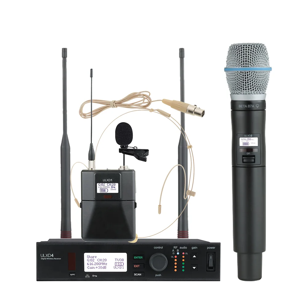 ULXD4 BETA58A BETA87A KSM9 uhf беспроводной караоке микрофон Профессиональные Металлические беспроводные