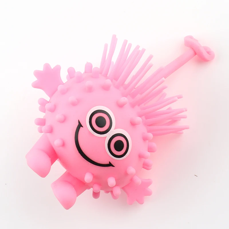 Flashing Creative Decompression Vent Ball Little Haired Man Sensory Squeeze Stress Puffer Ball Animal Fidgeting toy