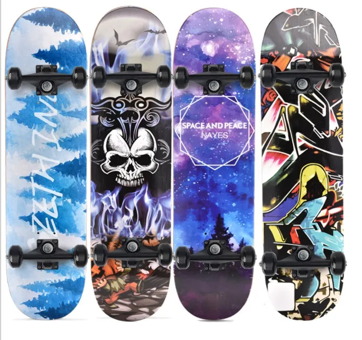 wooden skateboard double kick 7laers  NE chinese maple wood