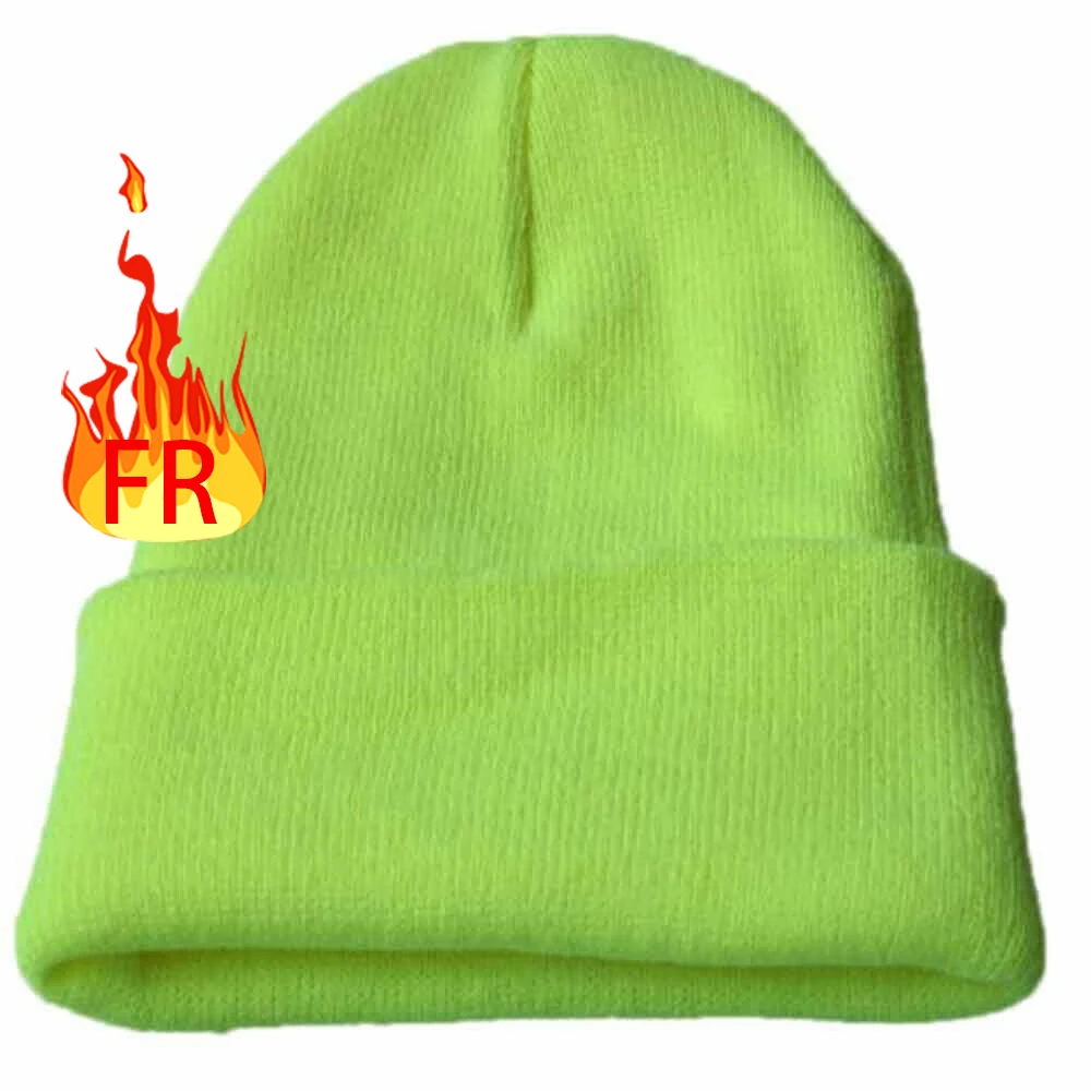 FR Inherent Flame Retardant Knit Cuff Beanie Hat Winter Fire Proof Toque Watch Cap Head Protection for Gas Station