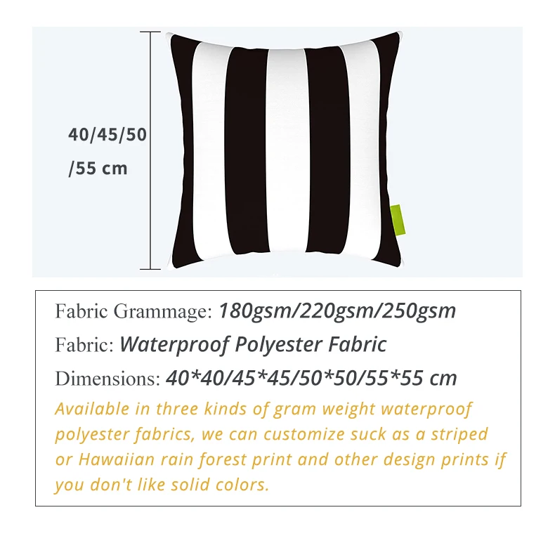 Pillow Style Outdoor Furniture Cushions Chair Seat Cushions Customized Patio Furniture Cushion for Coffee Shop