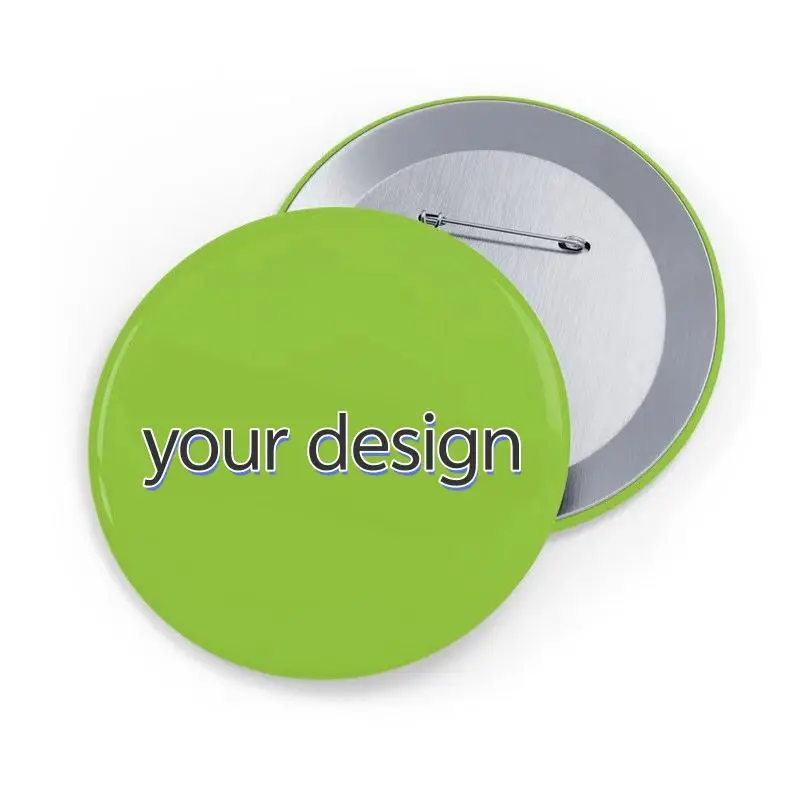 Badge Holder & Accessories Large 75mm round  custom locking Sublimation Glitter Holographic Button enamel Pin