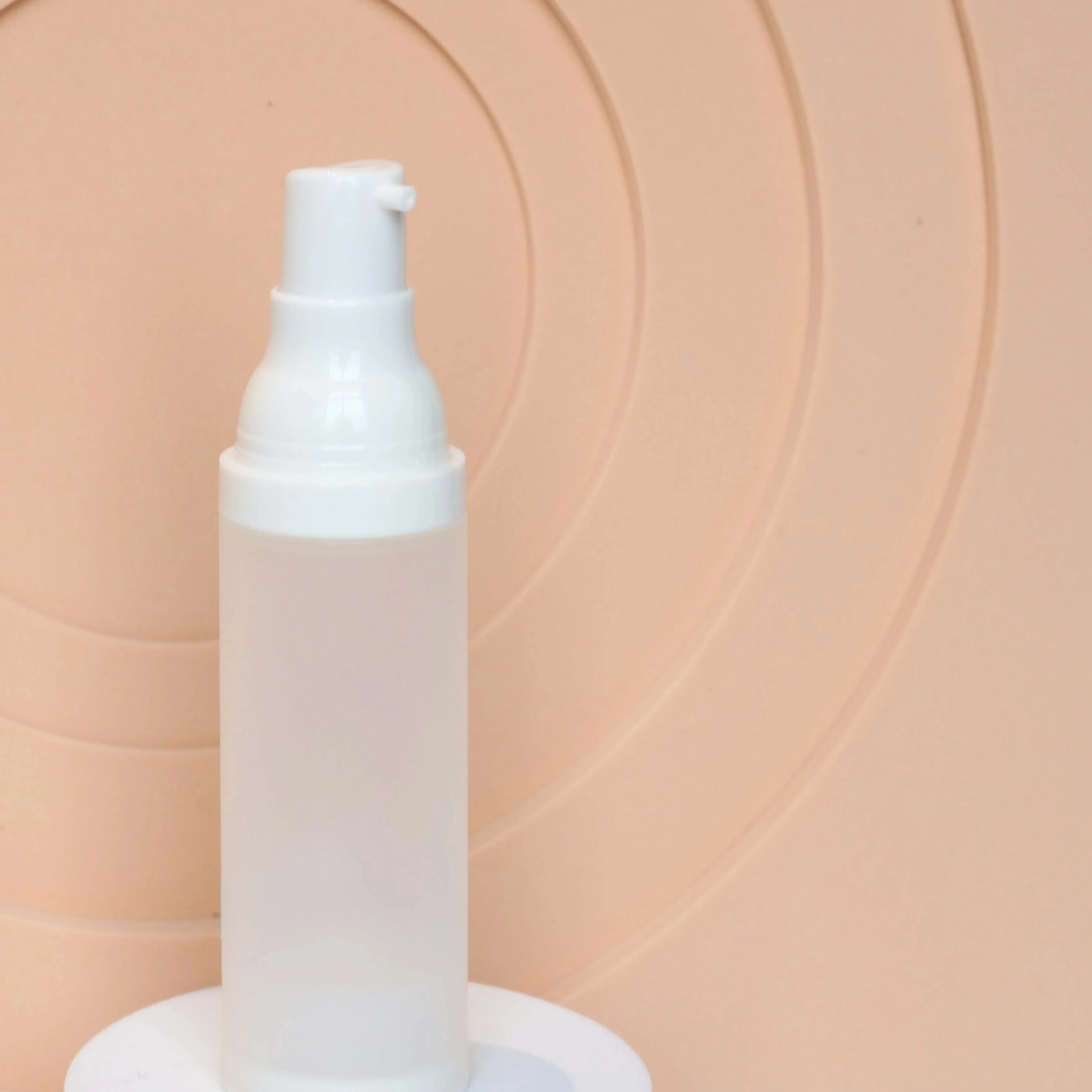 30ml 50ml Airless pump bottle cosmetic matte recyclable packaging opaque glass gas free glass bottle