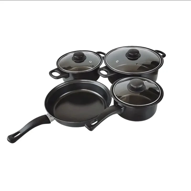 13 Pieces Black Cast Iron Kitchen Utensils Cooking Tools Non Stick Cookware Set With Pots And Pans Set