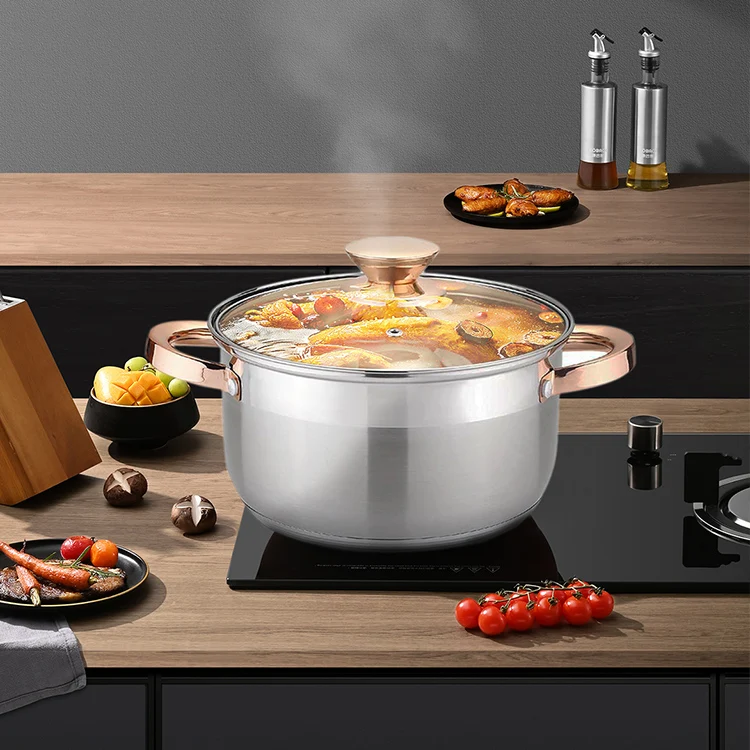 Factory oem size cookware set cooking pot and pan nonstick frypan saucepan stainless steel cook ware set