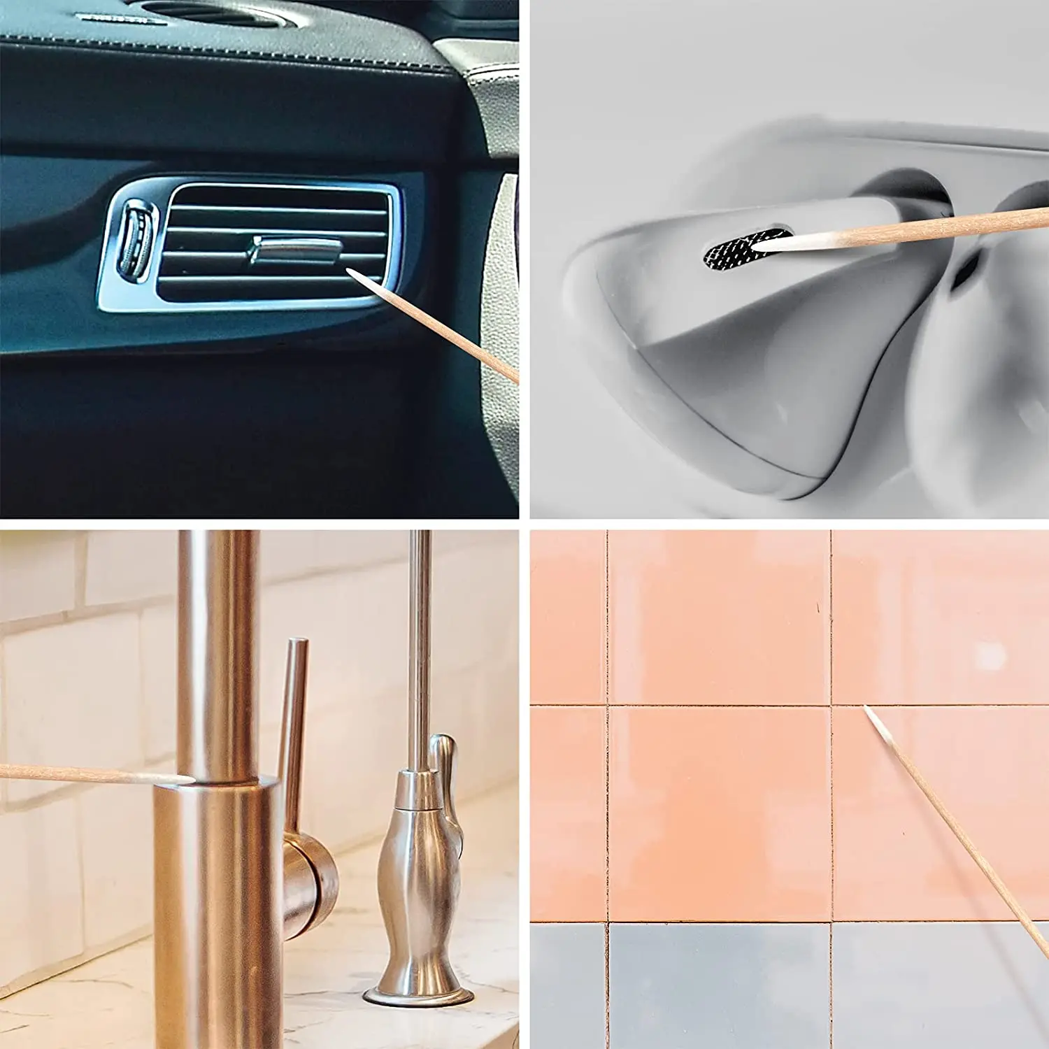 Eco Friendly Disposable Wooden Stick Craft Sharp Pointed Clean Organic Micro Cotton Buds Swabs For Eyelash Cleaner