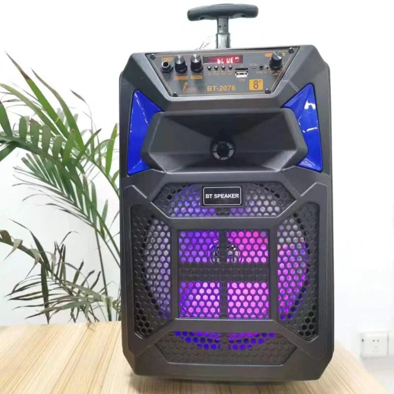 0EM 8 дюймов караоке саб Вуфер портативный диктор вагонетки с разноцветной подсветкой/синий зуб Беспроводная зарядная панель резонирующей коробки