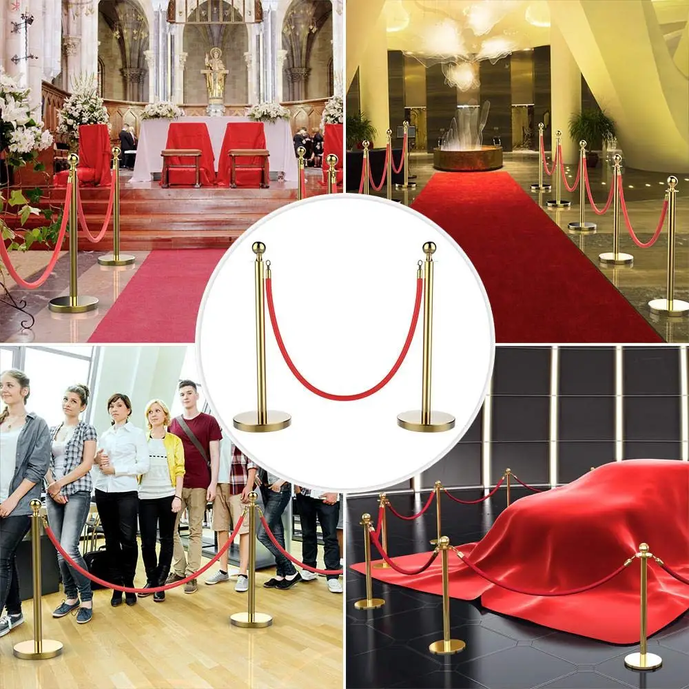 retractable queue stand velvet rope stanchion pole crowd control management system flexible delineator road warning post barrier