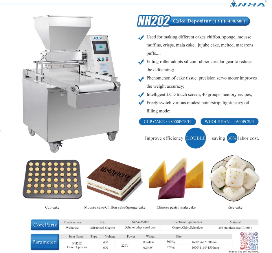 Save Labor Cost fully automatic cupcake machine soft sponge cake making cake depositor machine
