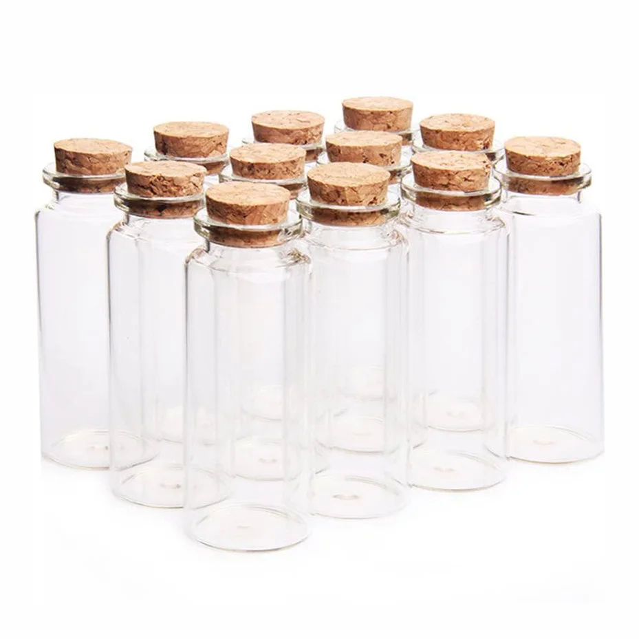 Wedding Favor wishing glass bottle with Cork Wooden Lids Stopper Label for wishing Message