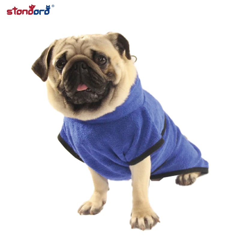 New pet clothing dog bathrobe microfiber good absorption dog sweater pet clothes classic belt design high quality