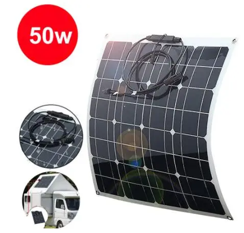 50W Monocrystalline Semi Flexible Solar Panel portable solar panel for RV