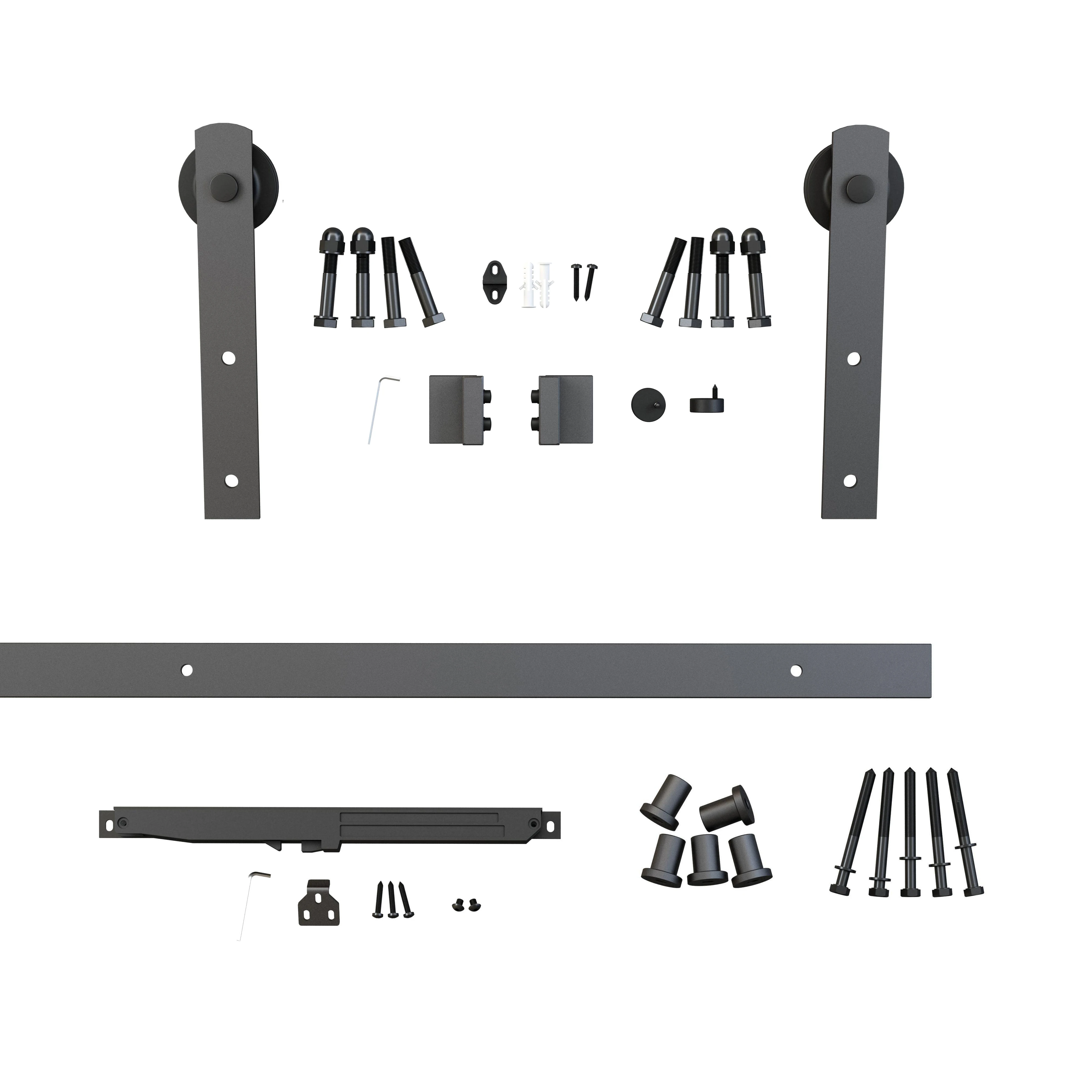American style modern interior design Strait plate shape roller sliding barn door hardware