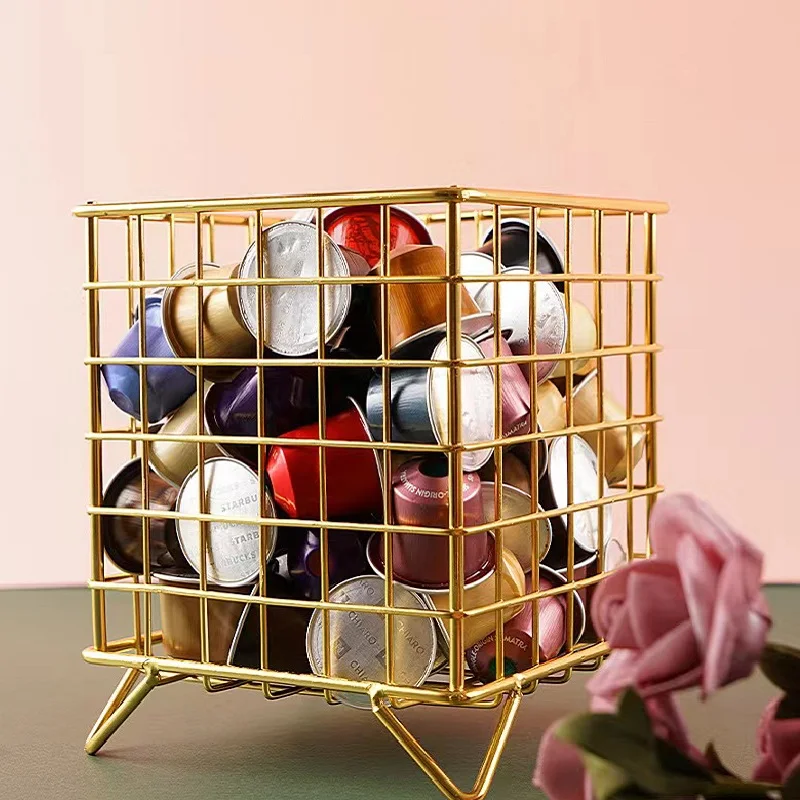 Nordic Metal Coffee Capsule Storage Basket