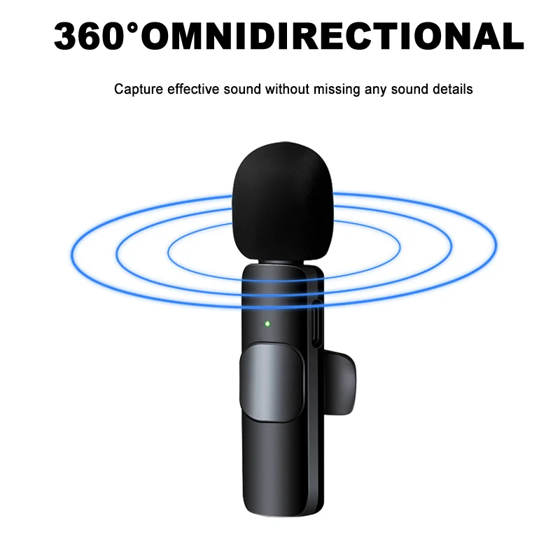 Wireless blue tooth lavalier microphone live broadcast outdoor short video recording radio interview noise reduction microphone