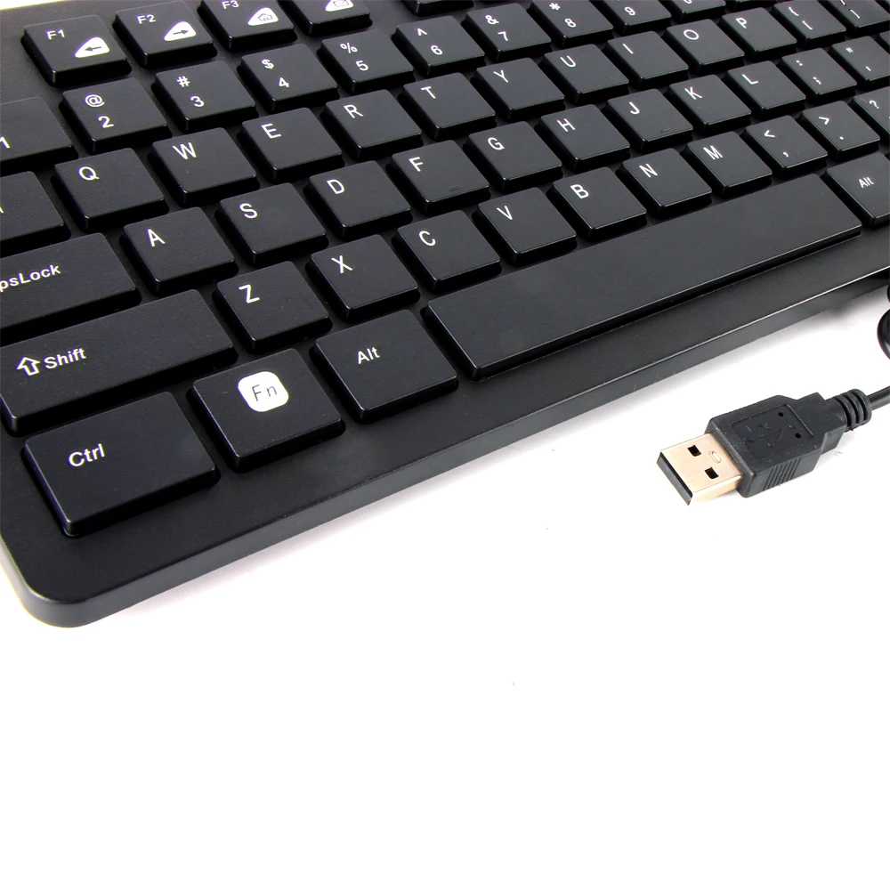 VCOM эргономичная компьютерная клавиатура Проводная с клавишами 104Key Plug Play USB для офиса и