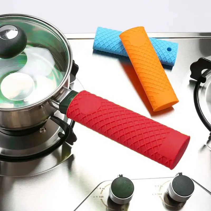 Hot Handle Bracket Silicone Pot Lid Silicone Pot Handle Sleeve Skillet Handle Cover Cast Iron Skillet Cover