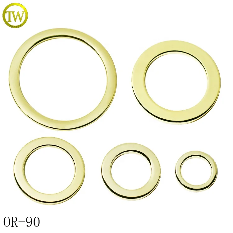 Environmental gold logo blanks flat ring zinc alloy swimwear accessory o buckle underwear round strap buckles