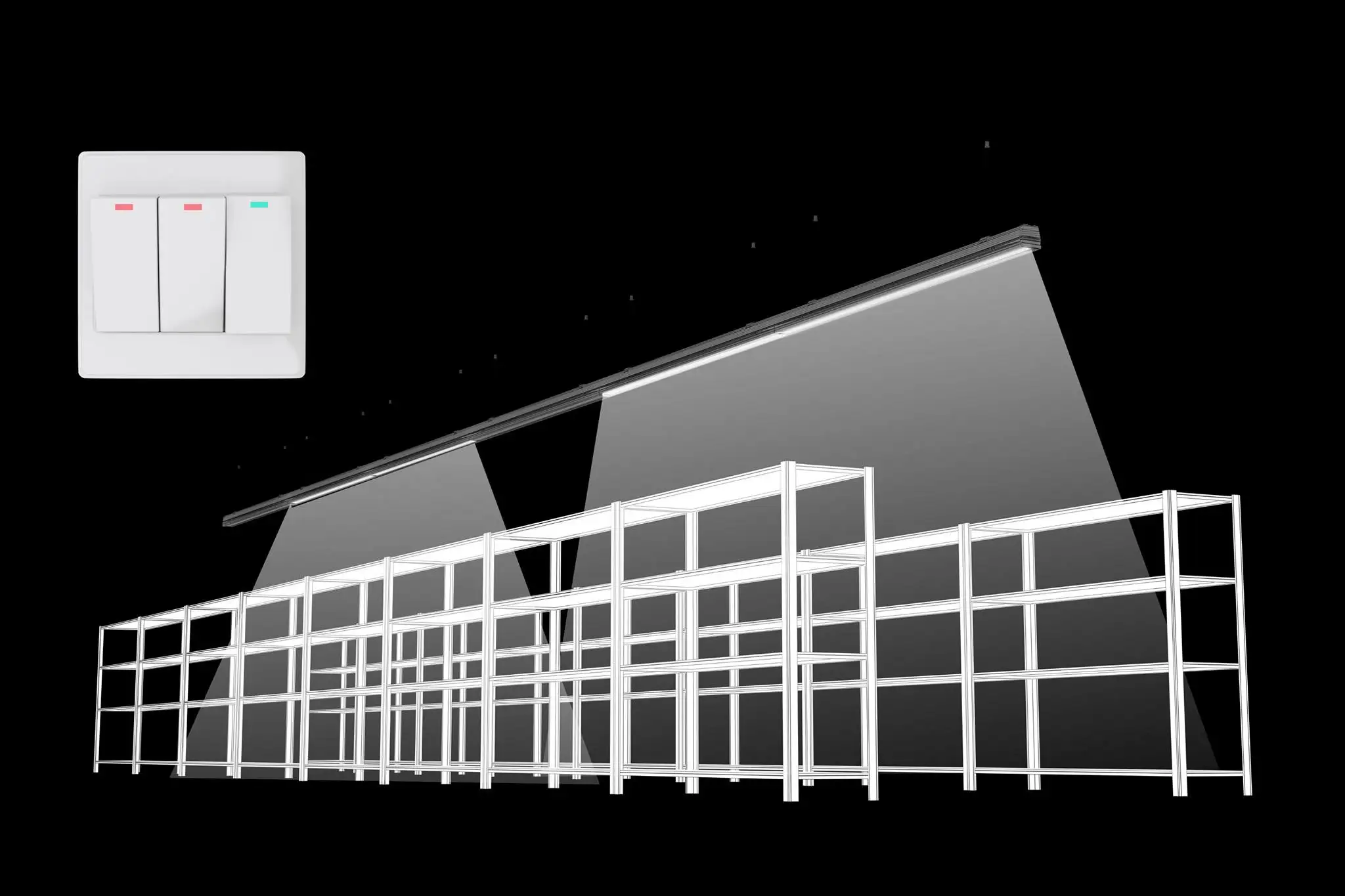 High Quality Aluminum Waterproof 40w Led Pendant Linear Light Aluminum Trunking Rail Led Pendant Lighting Led Linear Light