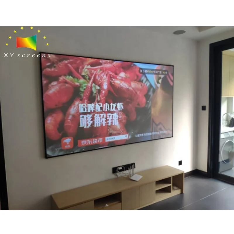 xy projector screen cloth black crystal 120 inch alr short throw projection screen for home