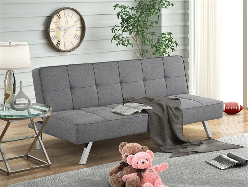 HANYEE Modern Design Multifunctional Fabric Folding Sleeper Sofa Bed Customisable with Original Logo Living Room Use Metal Frame