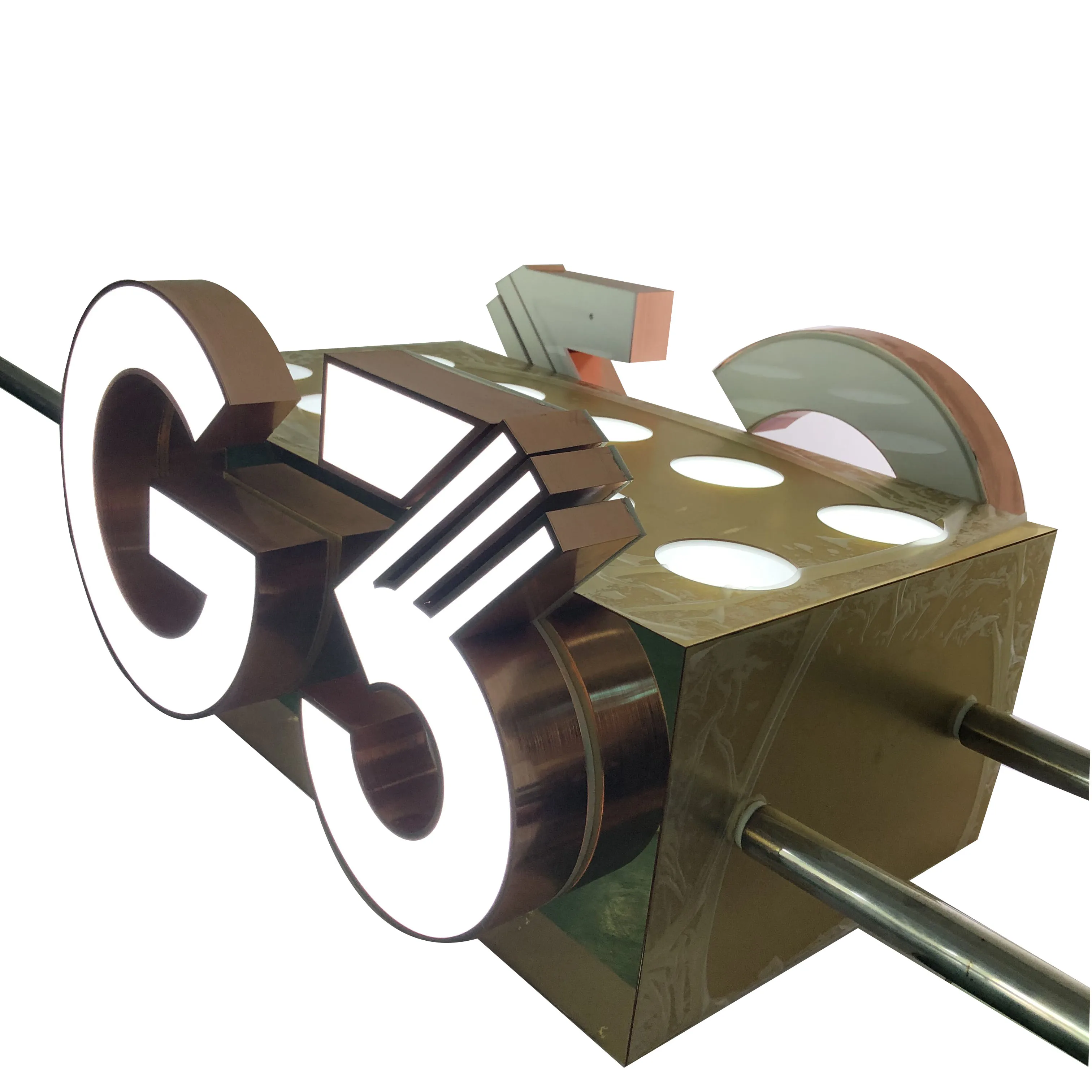 Stainless steel metal glorifier presenter for whiskey brandy 10 bottles chariot