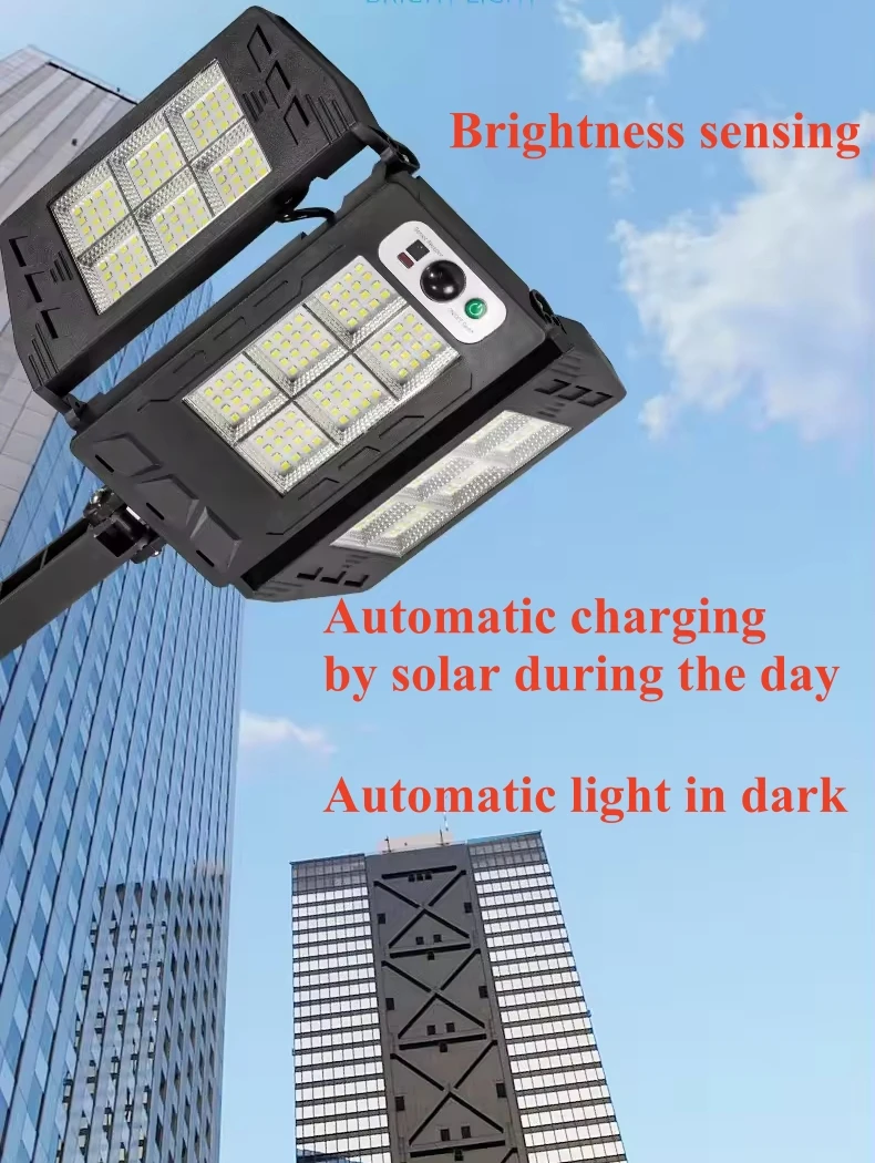 Rts 288 Leds Powerful Lampe Solaire Outdoor Motion Sensor External Waterproof 12000 Lumen Solar Street Light with Remote Control