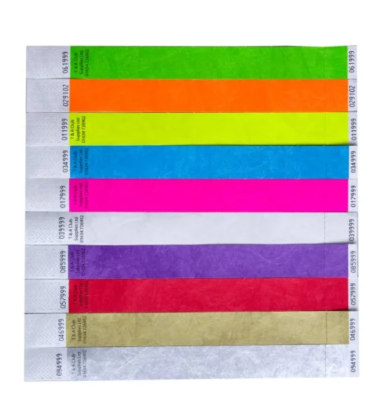 Tyvek бумажные браслеты рекламные с индивидуальным логотипом водонепроницаемые для активного отдыха парка развлечений