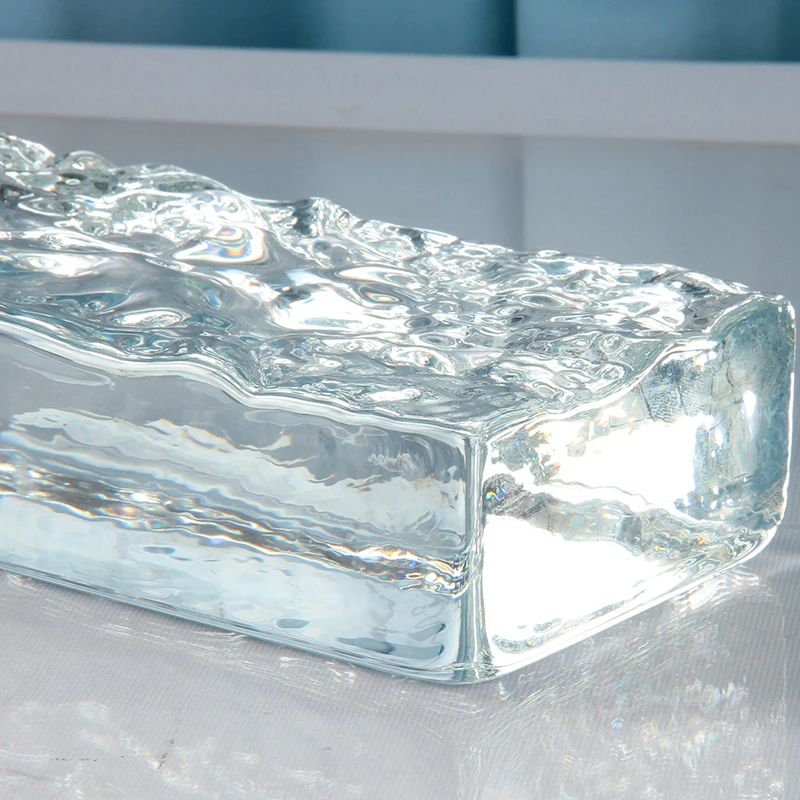 Wholesale High Grade K9 Crystal Glass Cube Block Colorful Crystal Glass CraftsRaw Material Brick